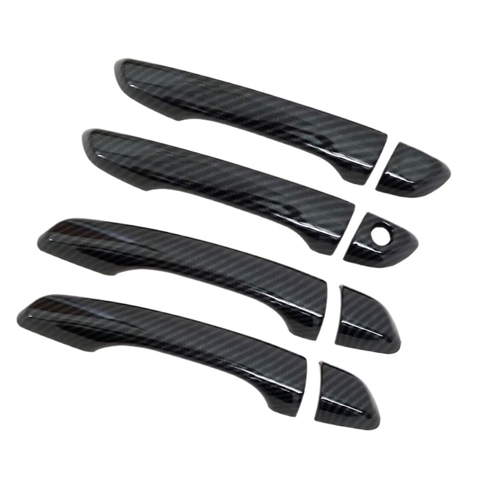 DEMULAX for Peugeot, 3008 2017 2018 2019 2020 2021 2022, Kohlefaser-Chrom-Autotürgriffabdeckung, Zieraufkleber, Styling-Zubehör Autotürgriffschale(Carbon Fiber) von DEMULAX