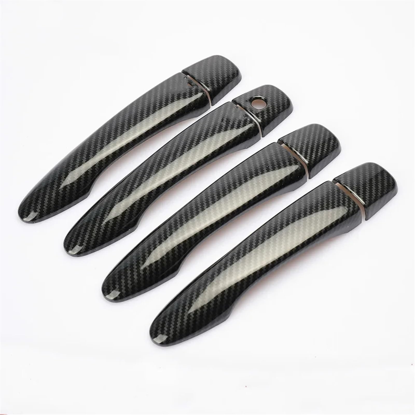 DEMULAX for Renault, for Samsung, QM6 2016 2017 2018 2019 2020 Carbon Fiber Chrome TÜRGRIFF Abdeckung FANGKAPPE ZIERLEISTE ZUBEHÖR Autotürgriffschale(Black no Button) von DEMULAX