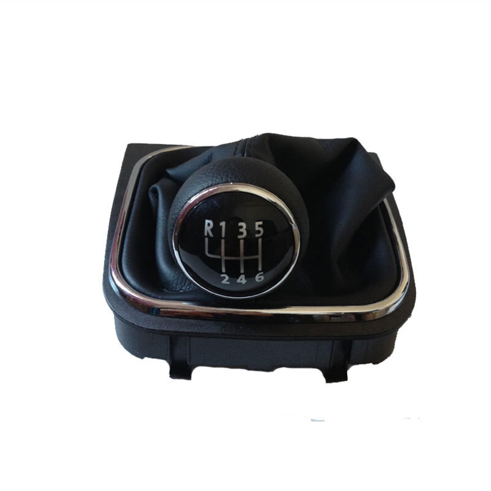 DEMULAX for VW, for Golf V VI, for Golf 5, for Golf 6, for Jetta 5-Gang-6-Gang-Auto-Schaltknäufe, Stockgriff mit Gaitor-bezogenem Lederknopf Fahrzeug-Gangschaltung(6 Speed) von DEMULAX