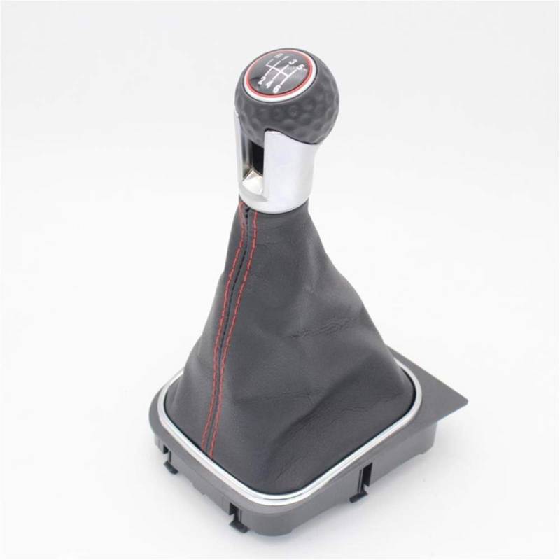 DEMULAX for VW, for Vento, Variant 2006 2007 2008 2009 2010 2011 2012 2013 2014 Car-Stying 6-Gang-Auto-Schaltknauf Ledermanschette Fahrzeug-Gangschaltung(White) von DEMULAX