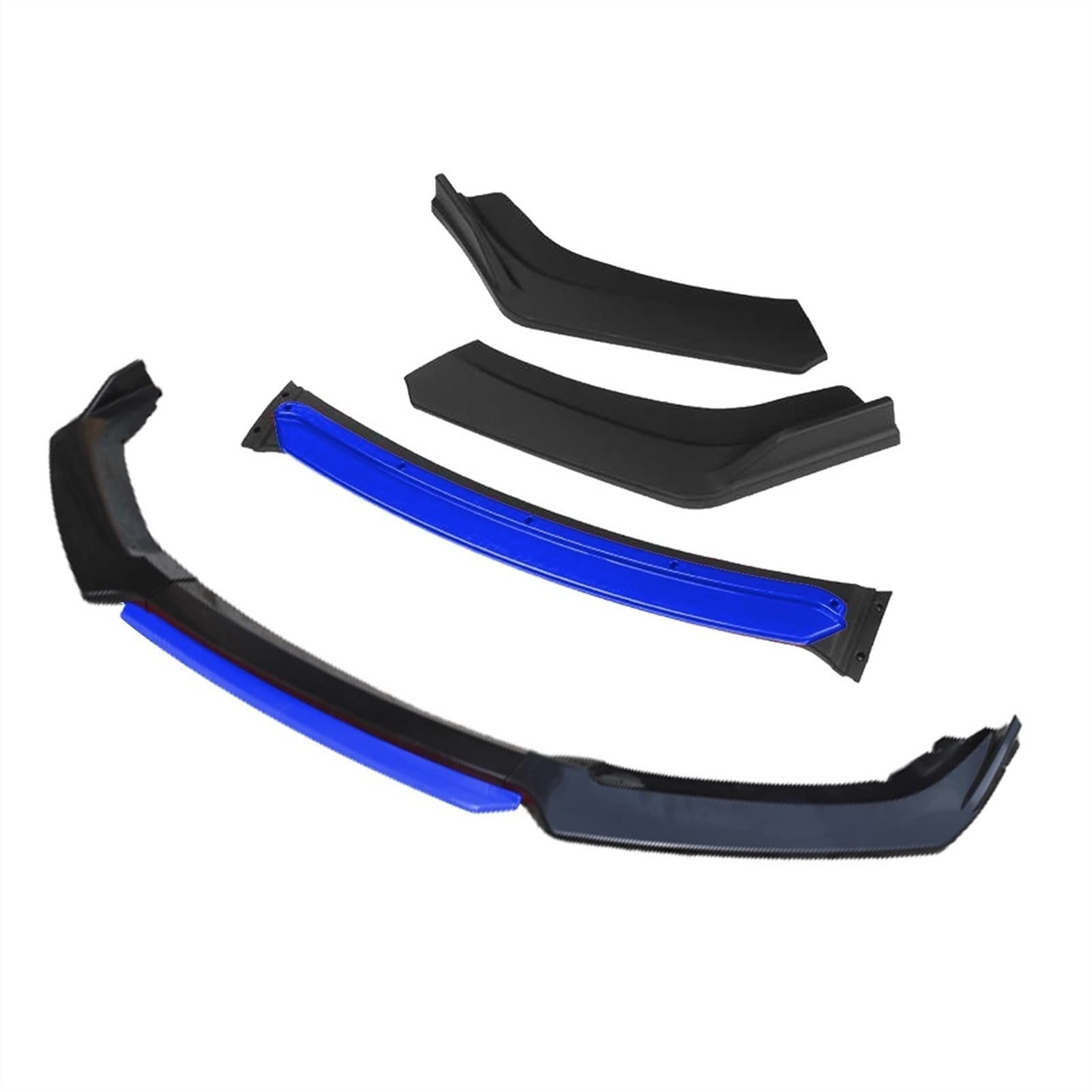 DEMUR 3 Stück Auto Frontstoßstange Lippensplitter Diffusor Lip Body Kit Spoiler Stoßstangen, for Hyundai, for Elantra, 2000–2020, Schwarz Frontstoßstangensplitter(4pcs+Blue) von DEMUR