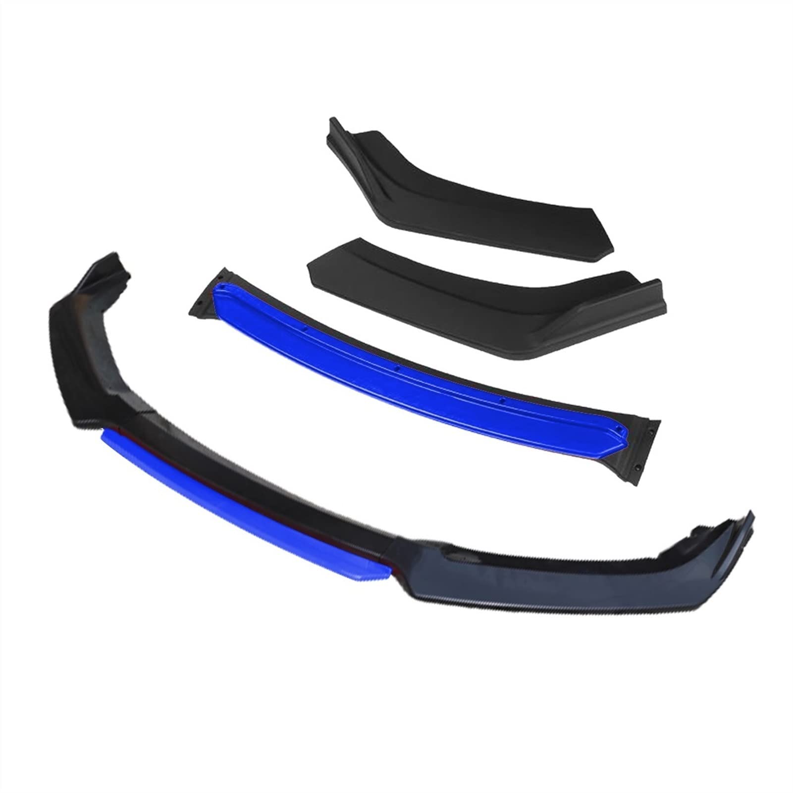 DEMUR 3 Stück Autozubehör Frontstoßstange Lippe Schwarz Diffusor Body Kit Spoiler, for Toyota, Auris Frontstoßstangensplitter(4pcs+Blue) von DEMUR