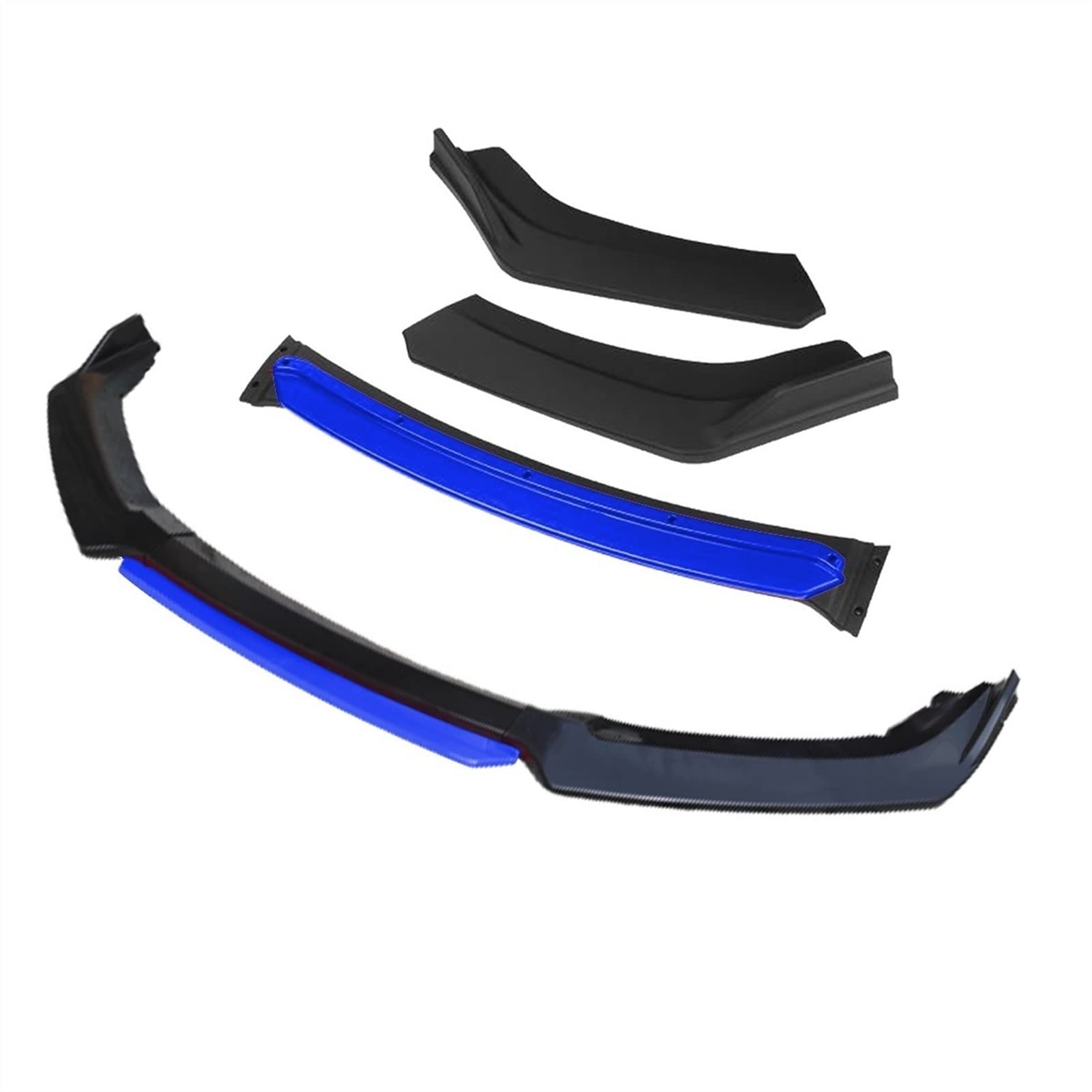 DEMUR 3 Stück Autozubehör Frontstoßstange Lippendiffusor Body Kit Spoiler, for Mitsubishi, Lancer Evo Schwarz Frontstoßstangensplitter(4pcs+Blue) von DEMUR