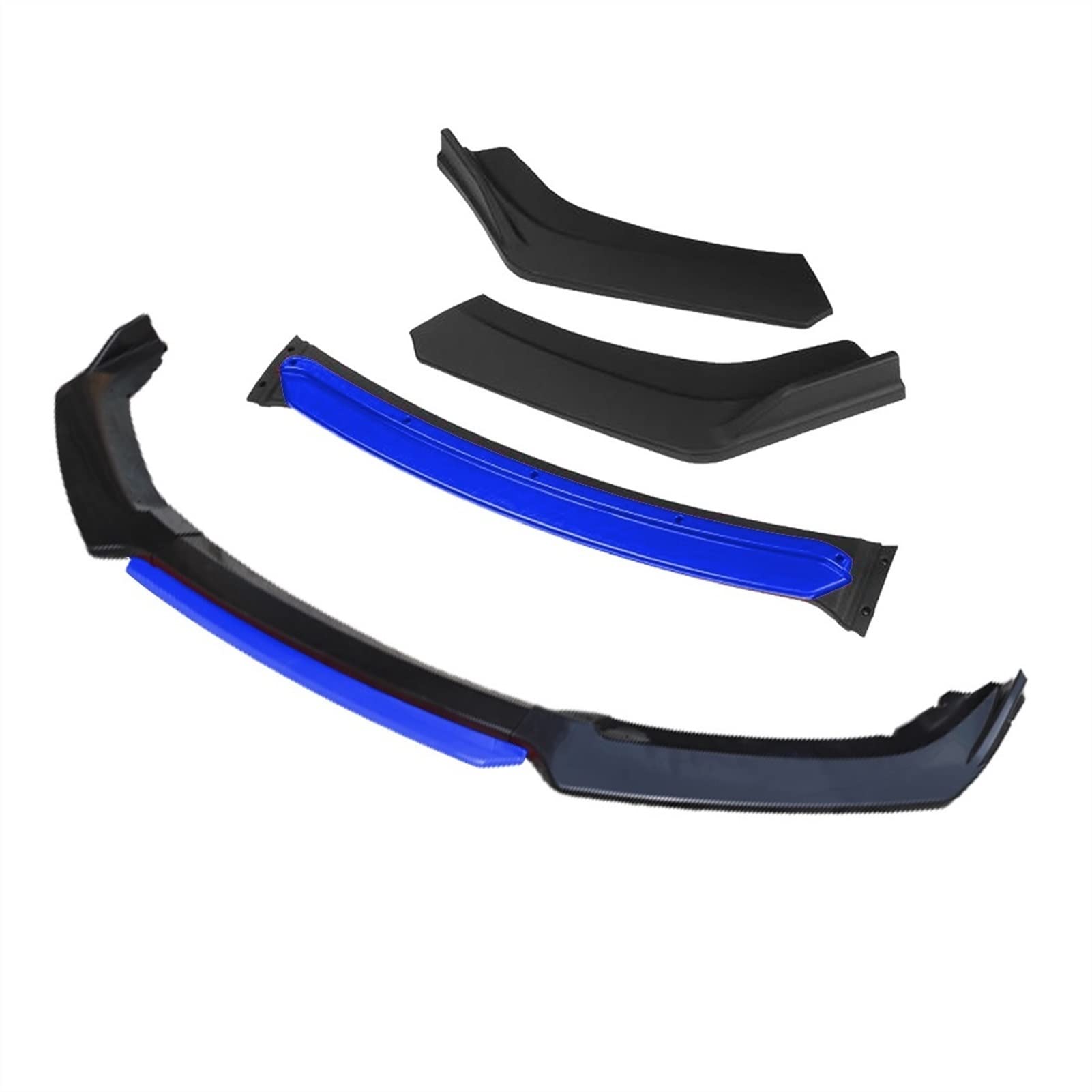 DEMUR 3 Stück Zubehör Auto Frontstoßstange Lippendiffusor Body Kit Spoiler, for Opel, for Vauxhall, Astra J Schwarz Frontstoßstangensplitter(4pcs+Blue) von DEMUR