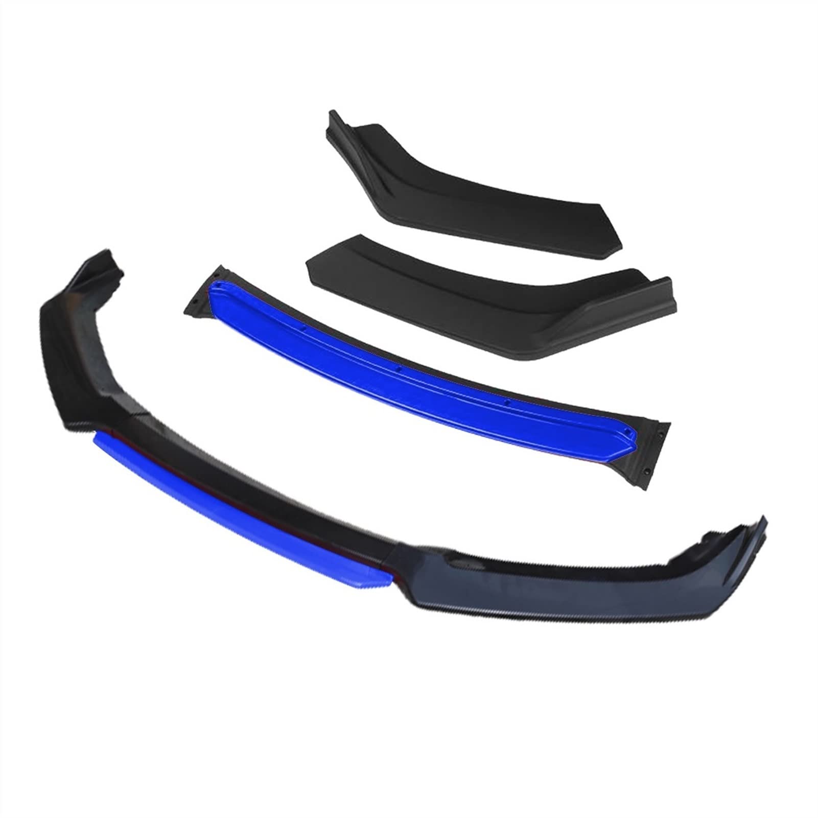 DEMUR 3 Stück Zubehör Auto Frontstoßstange Lippendiffusor Body Kit Spoiler, for Opel, for Vauxhall, Astra K Schwarz Frontstoßstangensplitter(4pcs+Blue) von DEMUR