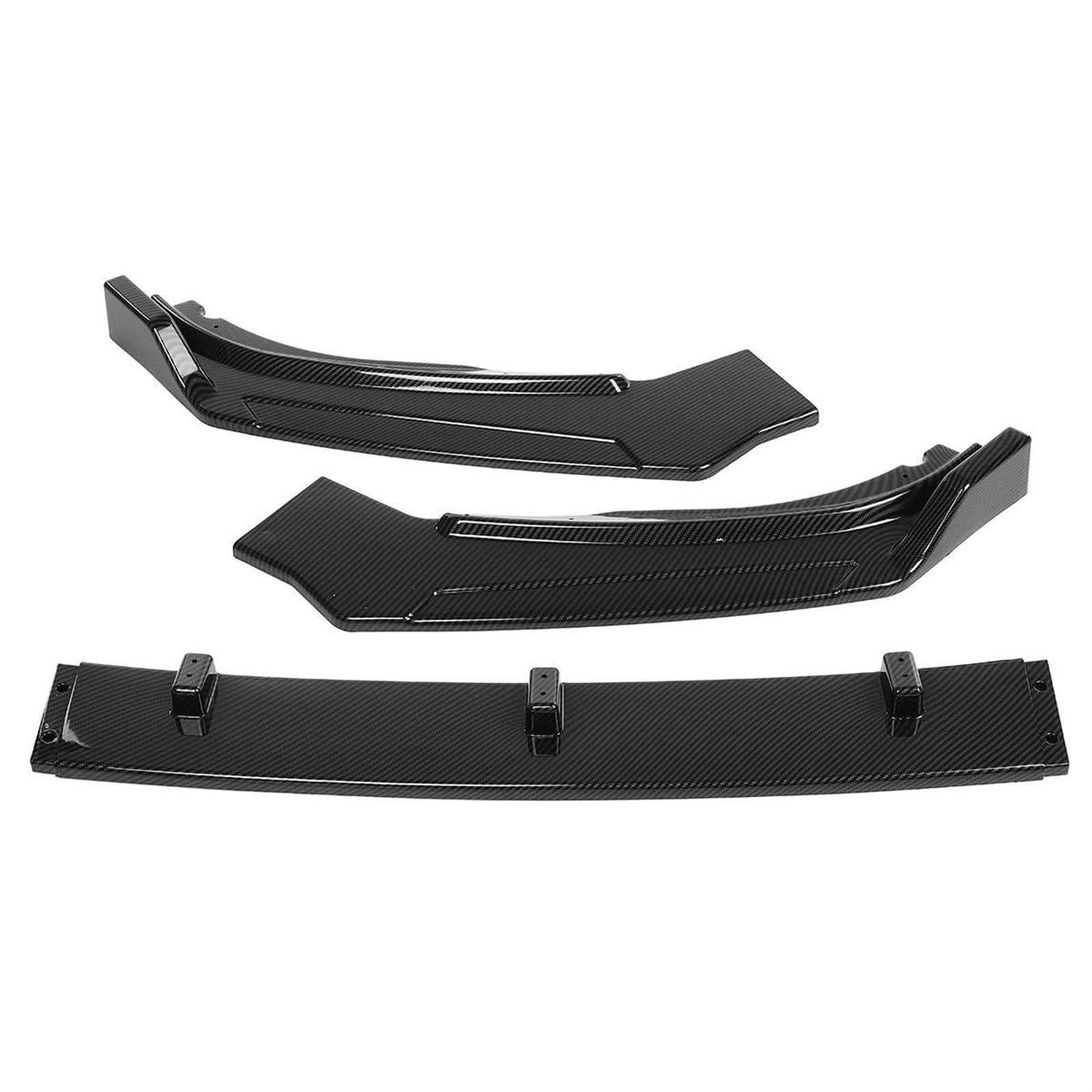 DEMUR 3PCS Schwarz Carbon Look Auto Vordere Stoßstange Lip Body Kit Splitter Spoiler Diffusor Deflektor Lippen Schutz, for VW, for Passat 2020 Frontstoßstangensplitter(Carbon Fiber Look) von DEMUR