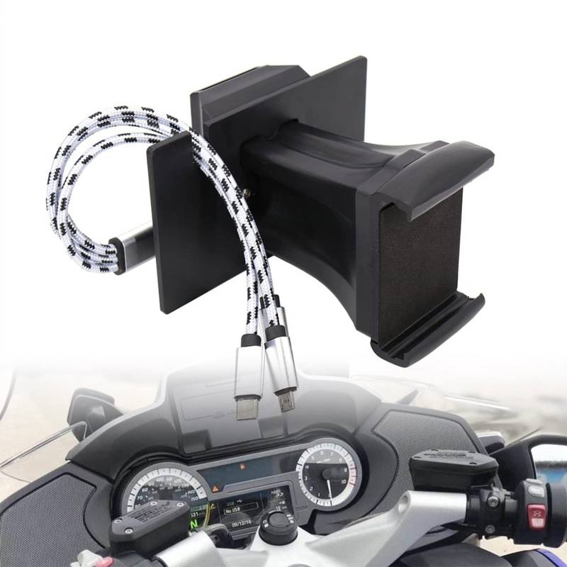 DEMUR Handy-USB-Navigationshalterung, Motorrad-USB-Ladehalterung, for, K1600GTL K1600B K1600GT R1200RT R1250 RT 2014–2019 Motorrad-Telefonhalterung(for K1600 Models) von DEMUR