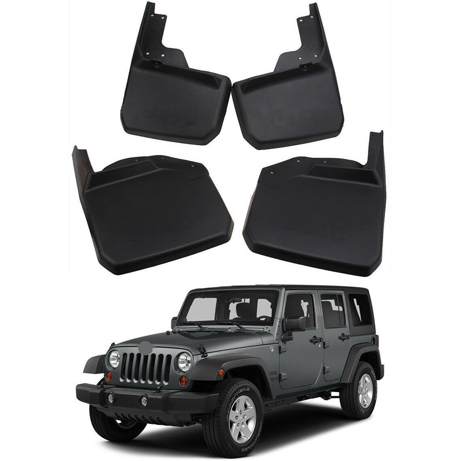 DEMUR Kotflügel vorn und hinten, for Jeep, Wrangler JK 2007-2016, Spritzschutz mit Befestigungsschrauben 82210232 82210233 Spritzschutz von DEMUR