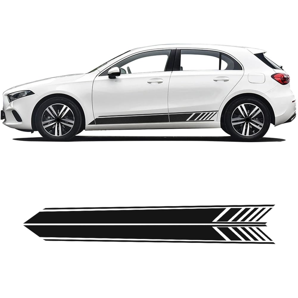 2 Pcs Door Side Stripes Skirt Sticker Edition AMG Line Decal,for Mercedes Benz A Class W177 Hatchback A45 AMG A35 S Accessories von DENGFEN