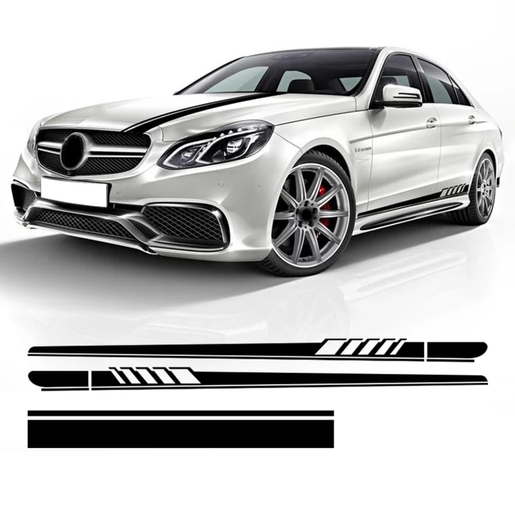 3 Pcs Car Hood Decal Edition 1 Side Stripes Skirt Sticker,for Mercedes Benz E Class W212 E63 AMG S212 A207 C207 E250 E300 E350 von DENGFEN