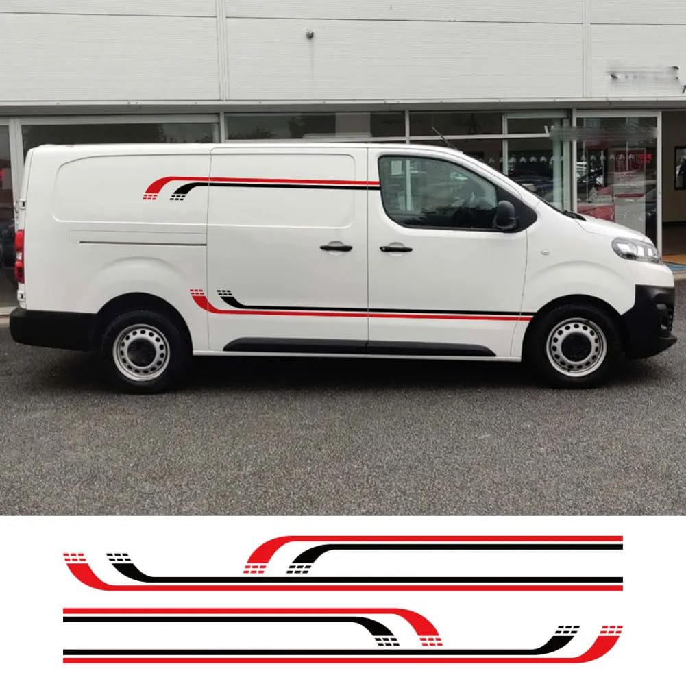 Auto Seite Aufkleber, für Peugeot Expert Traveller Scudo Citroen Jumpy Tuning Auto Zubehör Linie Grafik Vinyl Film Aufkleber von DENGFEN