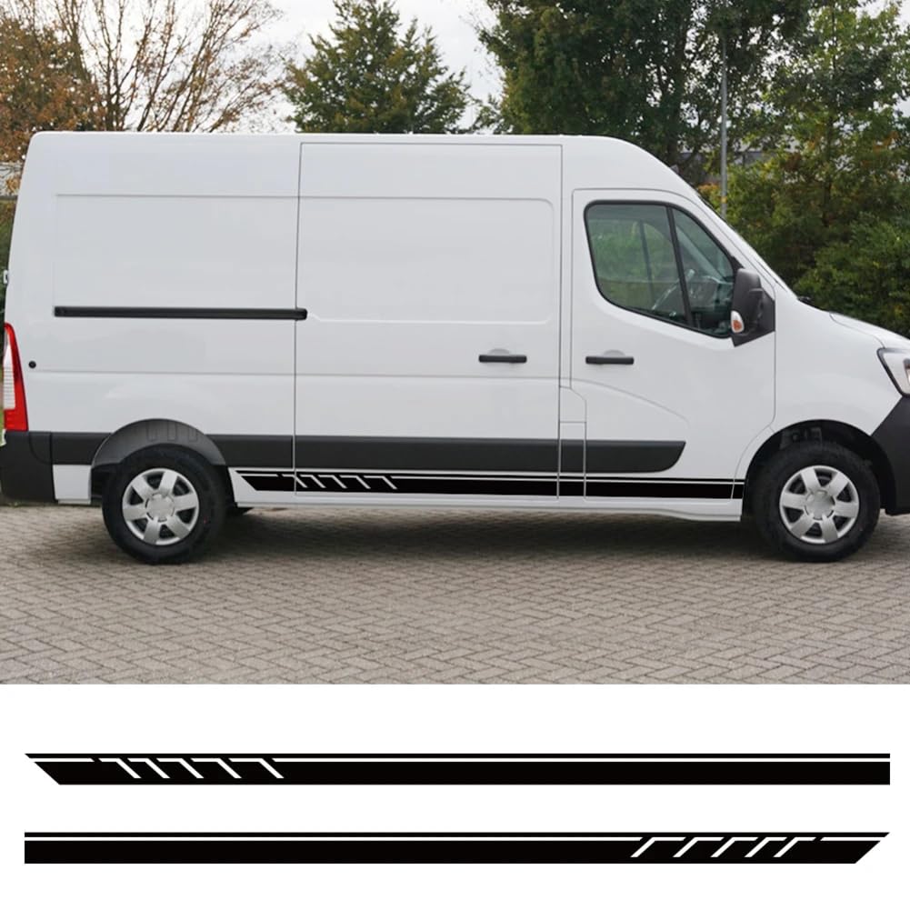 Auto Tür Seite Aufkleber, für Renault Master 1 2 3 Mk2 MK3 Tag Van Camper Wohnmobil Streifen Aufkleber Konvertierung Tuning Zubehör von DENGFEN