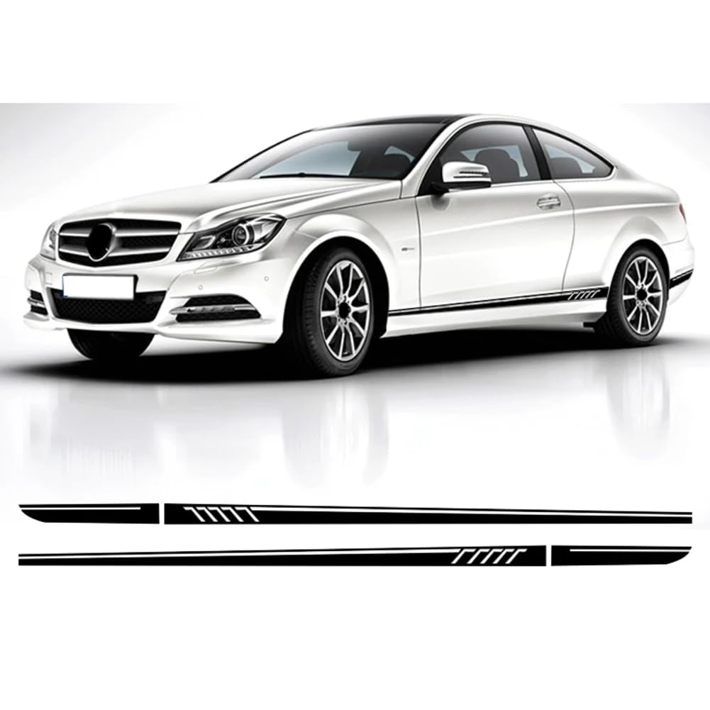 Car Door Side Skirt Stripes Sticker Body Decal,for Mercedes Benz C Class W204 C63 Coupe S204 AMG Accessories von DENGFEN