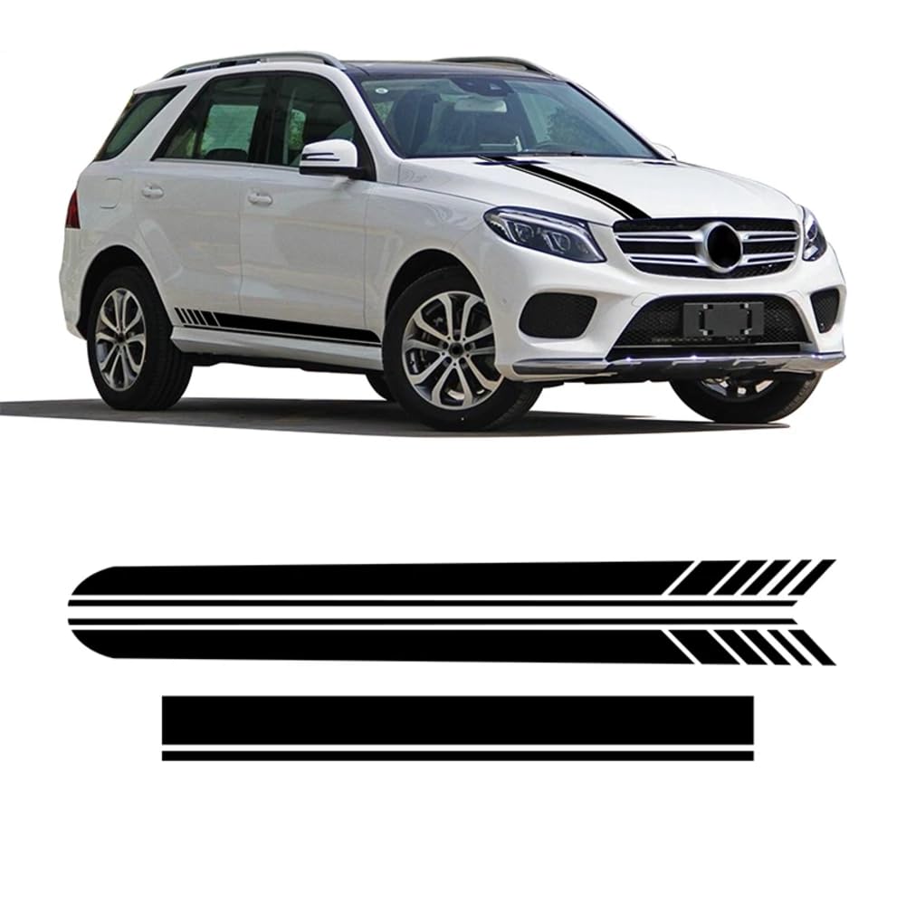 Car Hood Decal Side Stripes Skirt Sticker,for Mercedes Benz GLE Class W166 W167 C292 Coupe C167 V167 GLE53 GLE63 von DENGFEN