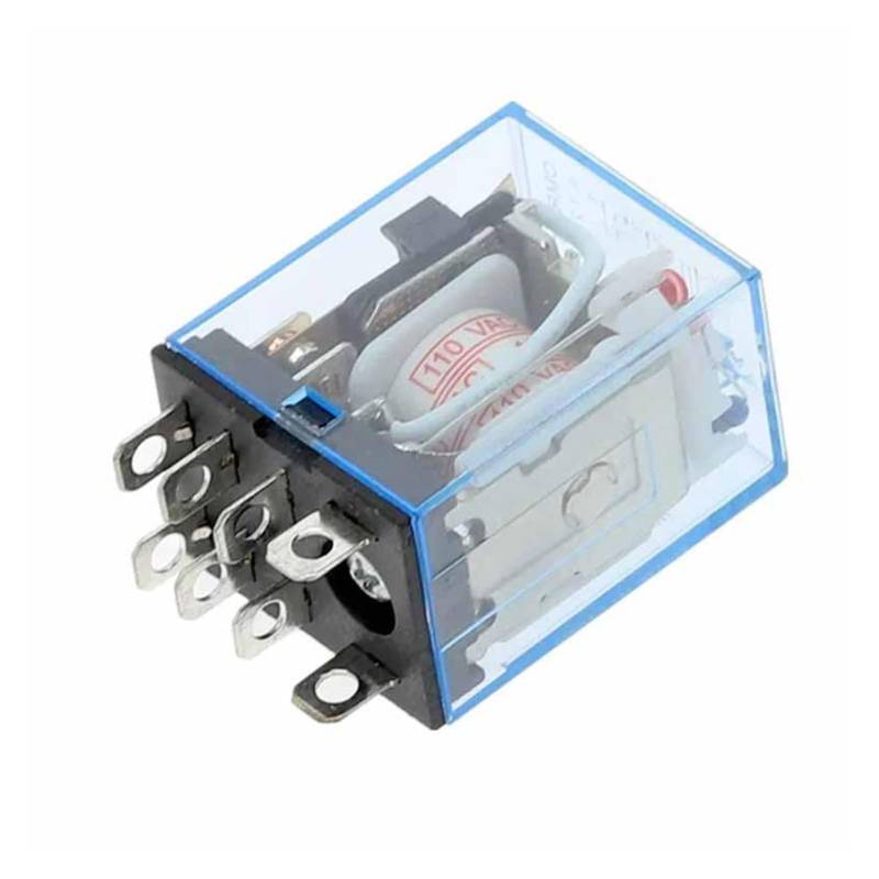 DENGFEN 1 Stück LY2NJ HH62P elektronisches mikroelektromagnetisches Relais LED-Lampe 10A 8-polige Spule DPDT DC12V 24V AC110V 220V(AC 110V) von DENGFEN