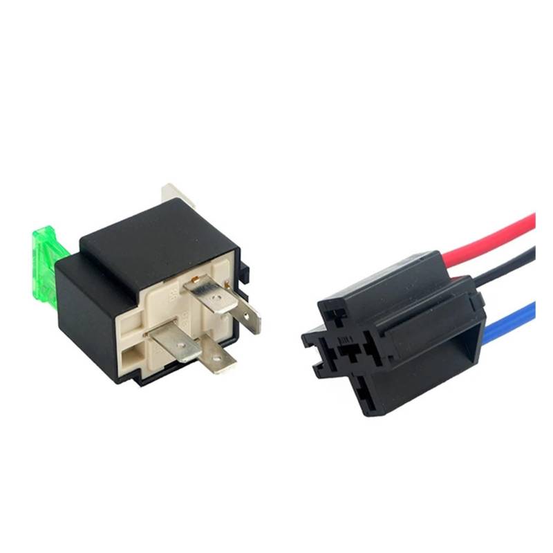 DENGFEN 1PC 12V DC 4 Pin Auto Automotive Verschmolzen Relais 30A Schließer Relais 30A Sicherung Mit 4pin/5Pin Rückenlehne Großhandel(12V 4pin with socket) von DENGFEN