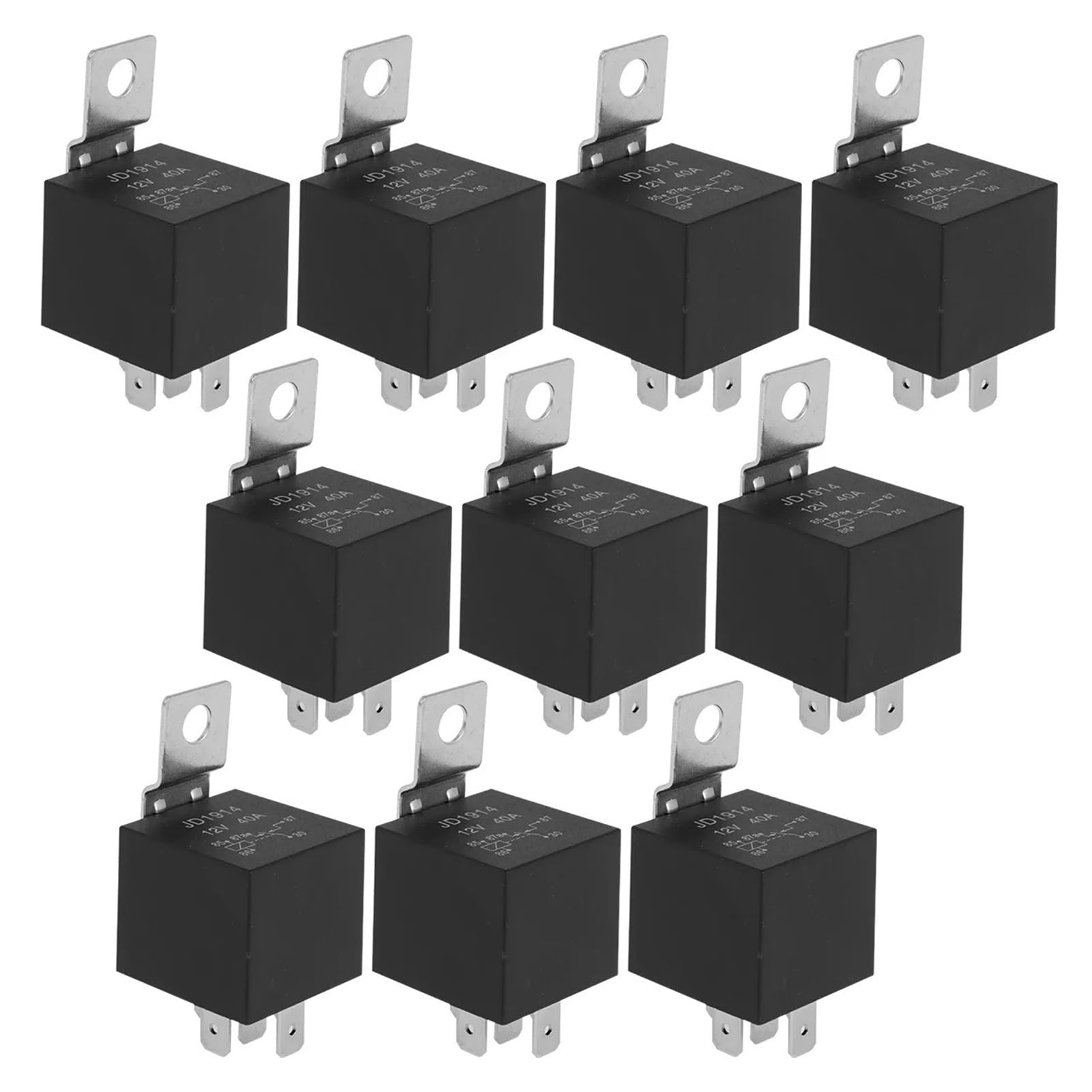 DENGFEN 5/10Pcs Wasserdichte Automotive Relais 12V 5pin 5P 40A Auto Relais Mit Schwarz Rot Kupfer terminal Auto Relais Mit Relais Sockel Schalter(10pcs) von DENGFEN