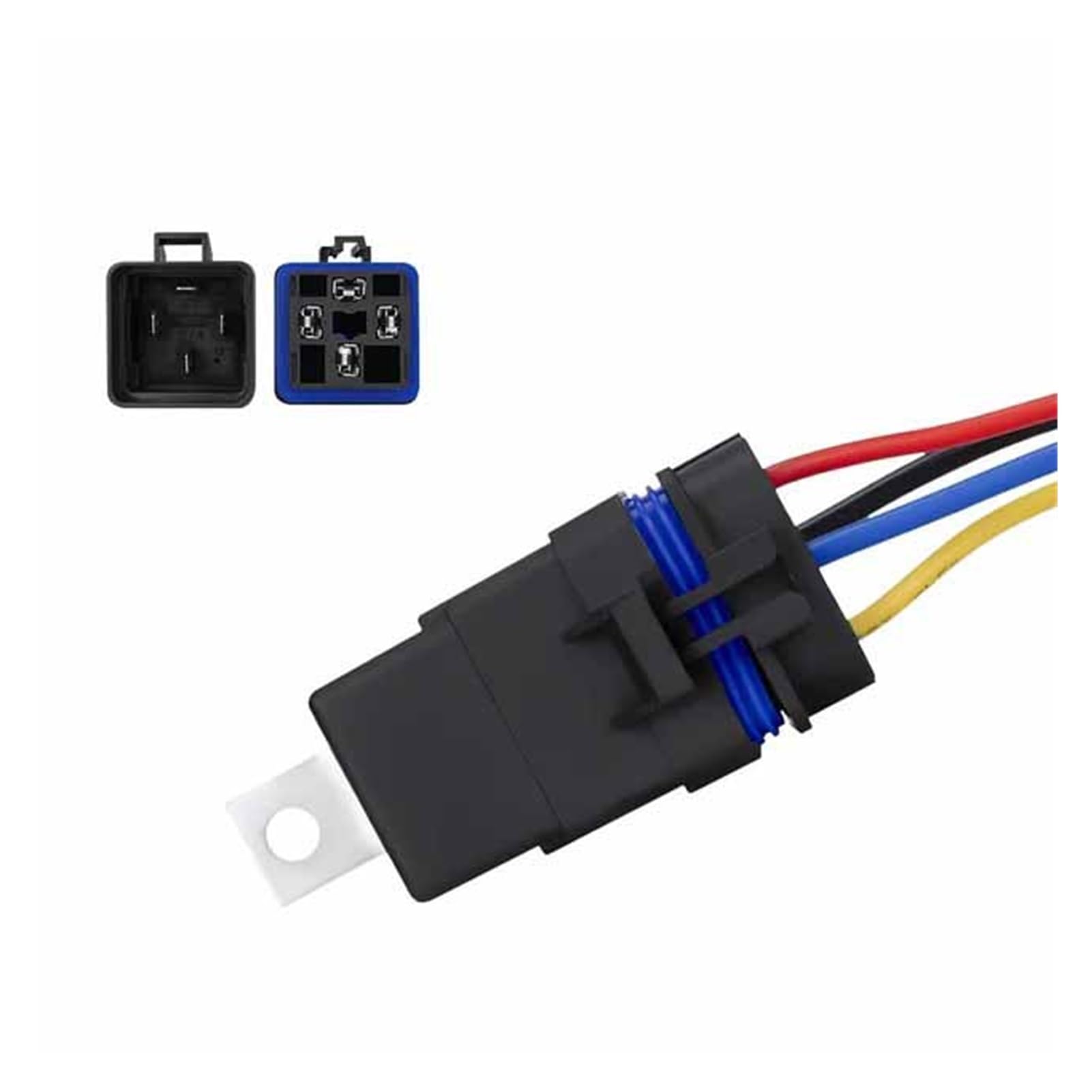 DENGFEN Auto Auto Automobil Relais Versiegelt Wasserdicht Integrierte Verdrahtete DC12V 40A 5Pin 4pin Auto Relais + Halter Mit 105mm Länge Drähte(4 Pin) von DENGFEN