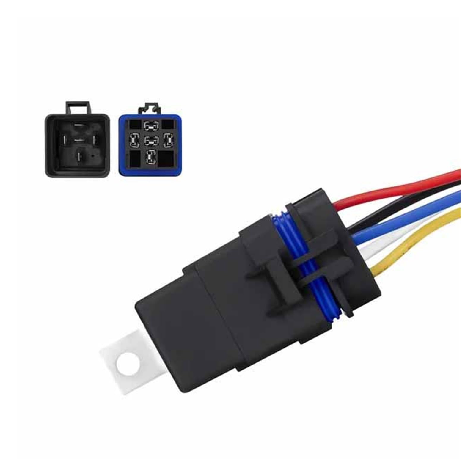 DENGFEN Auto Auto Automobil Relais Versiegelt Wasserdicht Integrierte Verdrahtete DC12V 40A 5Pin 4pin Auto Relais + Halter Mit 105mm Länge Drähte(5 Pin) von DENGFEN