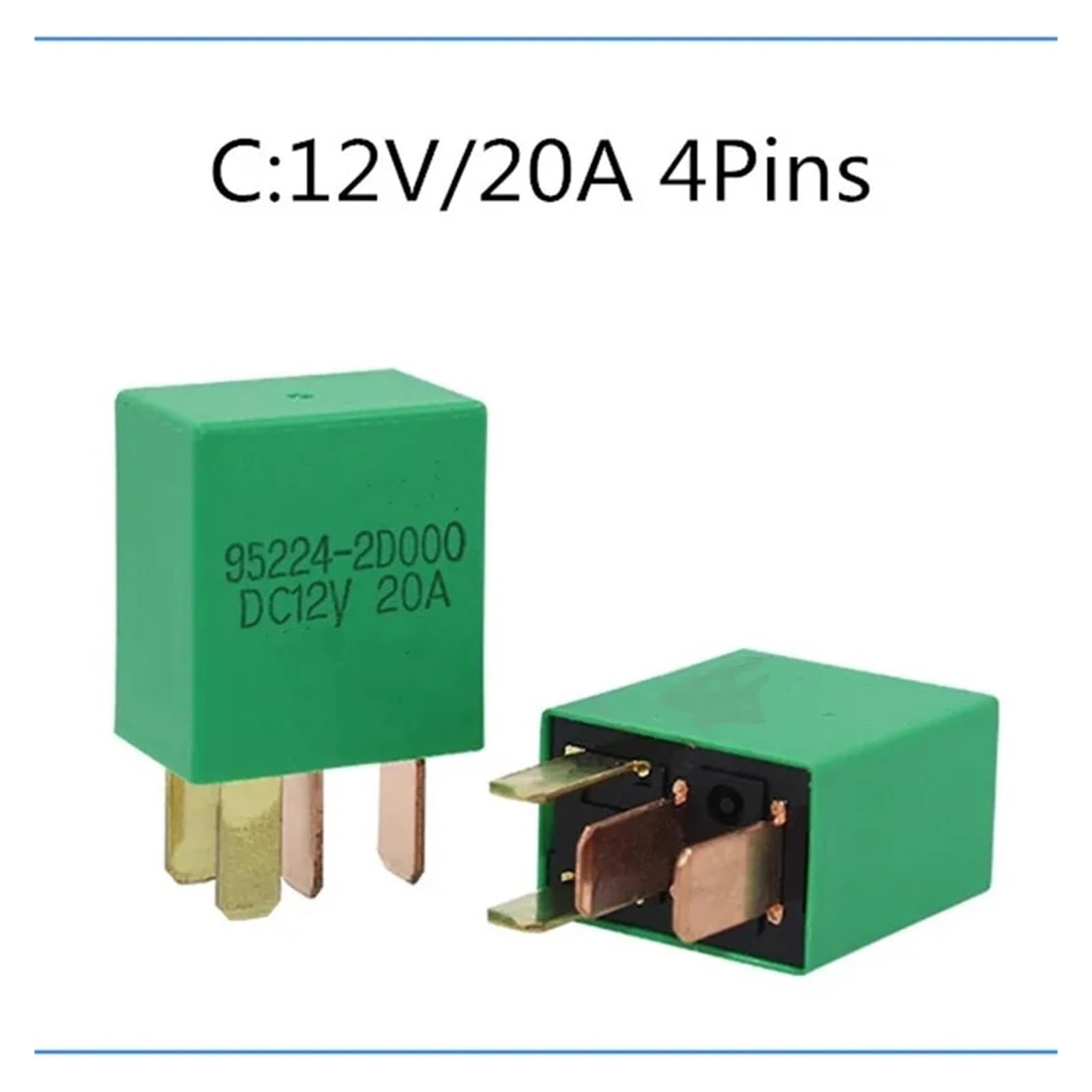 DENGFEN Kfz-Relais DC 12 V, kompatibel mit Scheinwerfer-Klimaanlagen-Starter(C 12V 20A 4P) von DENGFEN