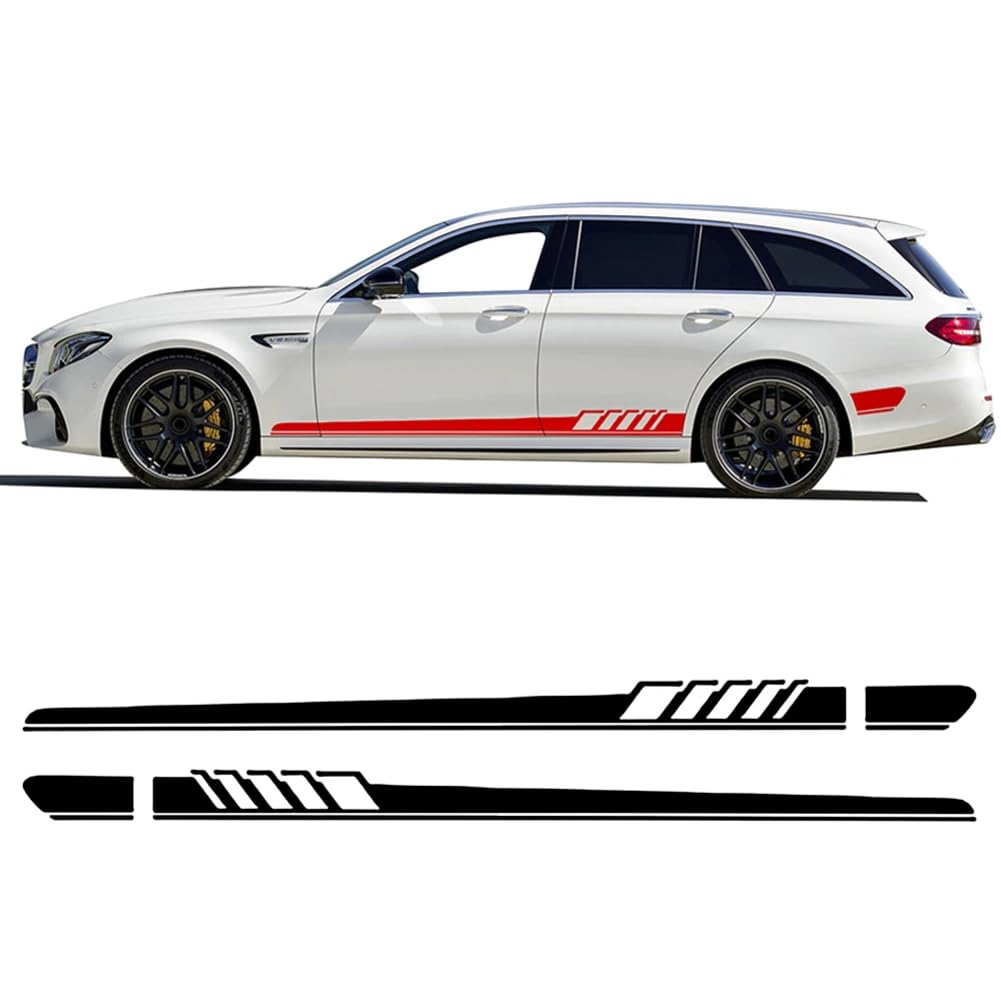 Side Stripes Skirt Sticker Decal,for Mercedes Benz E Class W213 S213 E43 E53 E63 AMG A238 C238 E300 Accessories von DENGFEN