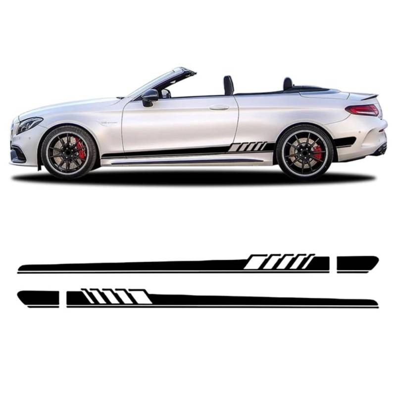 Side Stripes Skirt Stickers Decal,for Mercedes Benz C Class W205 C63 AMG C43 A205 C205 S205 C200 C300 C350 Accessories von DENGFEN