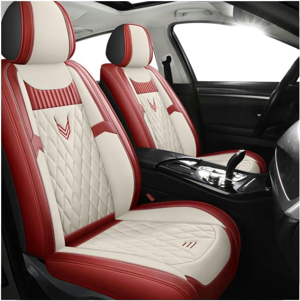 DENGFU Sitzbezüge Auto Autositzbezüge Universal Set für Audi A7 Sportback e-tron Sportback Q3 Sportback Q5 Sportback Auto Zubehör,Rot von DENGFU