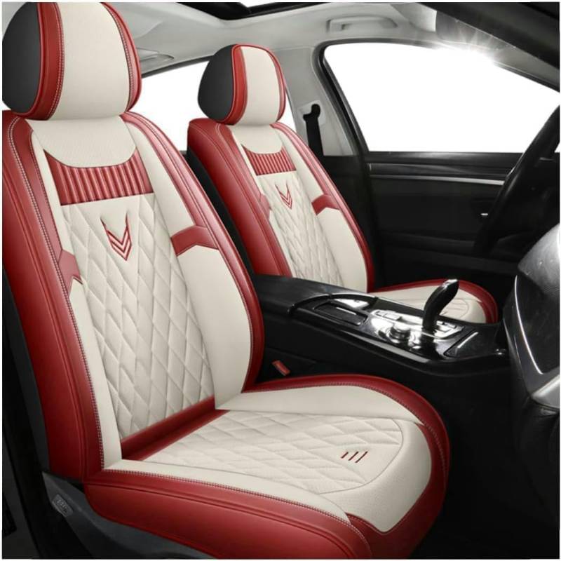 DENGFU Sitzbezüge Auto Autositzbezüge Universal Set für Kia Stonic Stinger Optima Carens K2 Shuma Carnival Vq Sportage Auto Zubehör,Rot von DENGFU