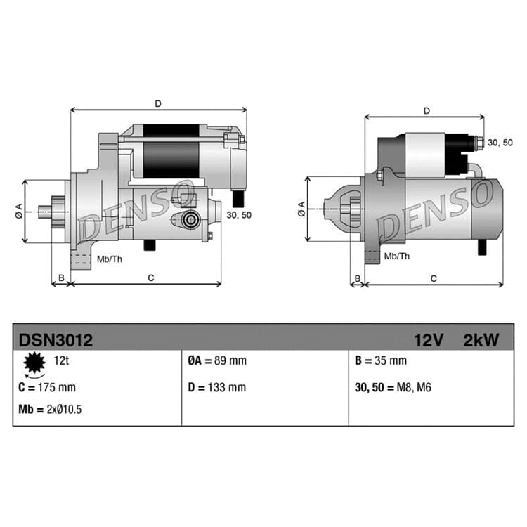 Denso Anlasser Citroen Jumper Fiat Ducato Ford Transit Peugeot von DENSO