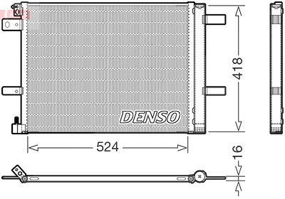 Denso Kondensator, Klimaanlage [Hersteller-Nr. DCN07062] für Citroën, Ds, Opel, Peugeot, Vauxhall von DENSO