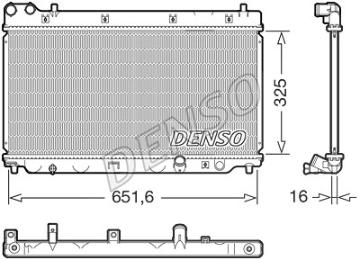 Denso Kühler, Motorkühlung [Hersteller-Nr. DRM40055] für Honda von DENSO