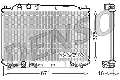 Denso Kühler, Motorkühlung [Hersteller-Nr. DRM40018] für Honda von DENSO