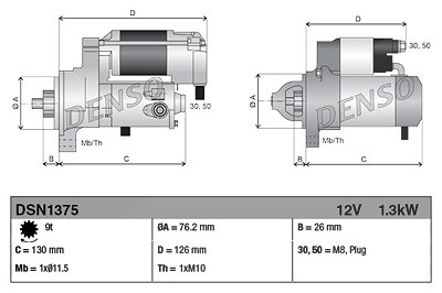 Denso Starter [Hersteller-Nr. DSN1375] für BMW von DENSO