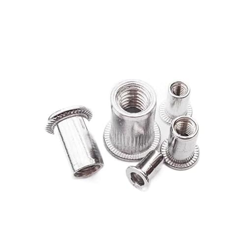 DEPYEE 20 Stück M3 M4 M5 M6 M8 304 Edelstahl Kohlenstoffstahl Aluminium Flachkopf Blindnietmutter Einsatz Rivnut Nutsert for Schraubbolzen(Aluminum M8) von DEPYEE