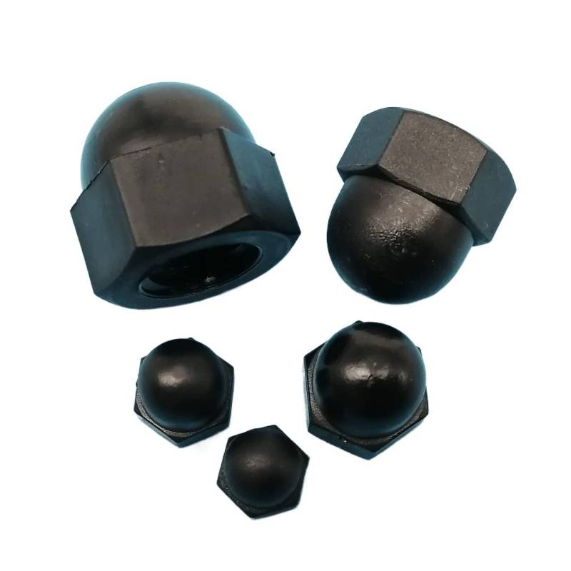 DEPYEE 5/10/50 Stück M3 M4 M5 M6 M8 M10 M12 M14 M16 Schwarz Weiß Nylon Kunststoff Sechskant Sechskant Eichelkappe Dekorative Abdeckung Halbkreis Dommutter(Black,50pcs M3) von DEPYEE