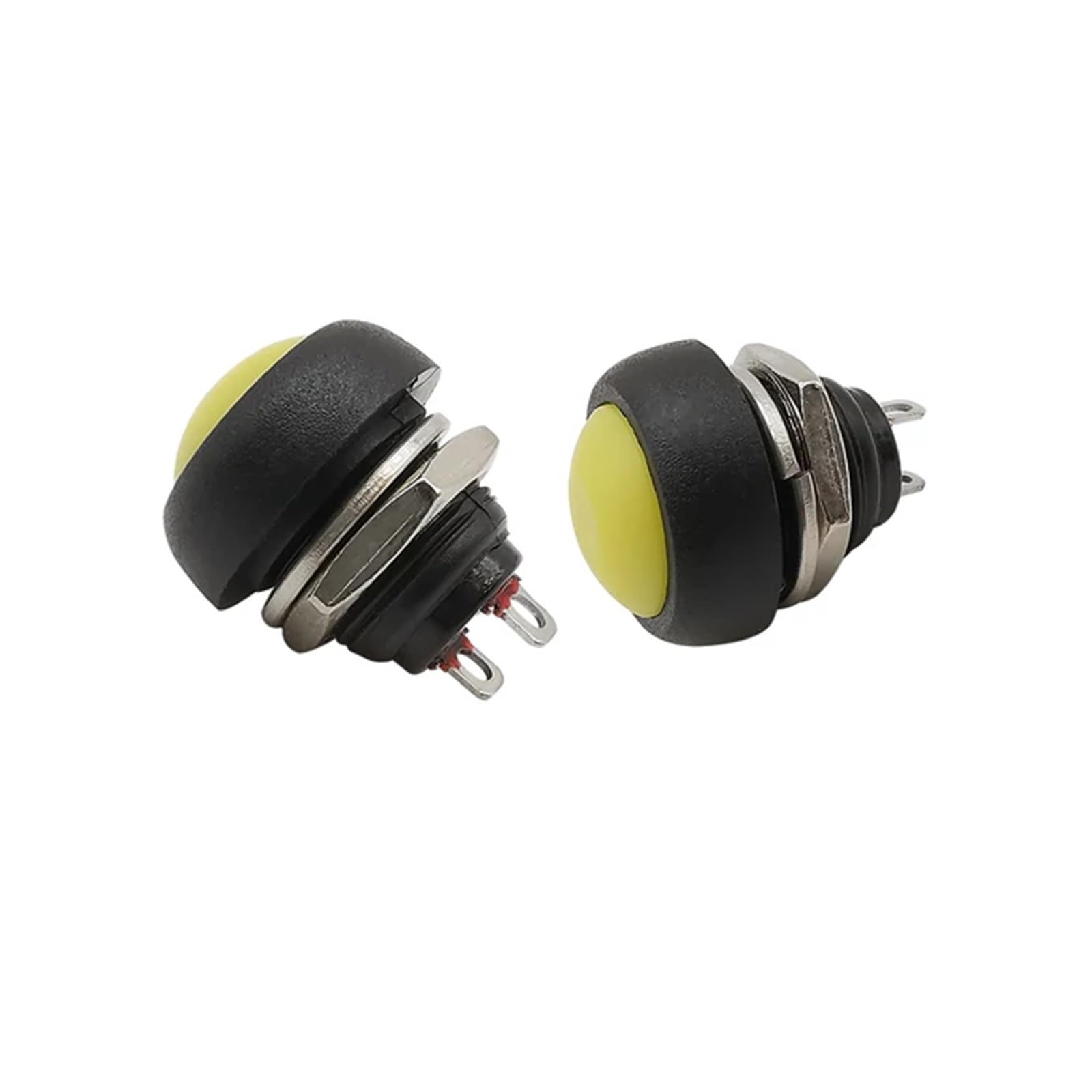 1/2/5Pcs PBS-33b Push Button Switch 12mm 12V 1A 2Pin Switch PBS-33B Waterproof Momentary Round Non-locking ON/OFF Switches DERYLFGND(Yellow,One Size) von DERYLFGND