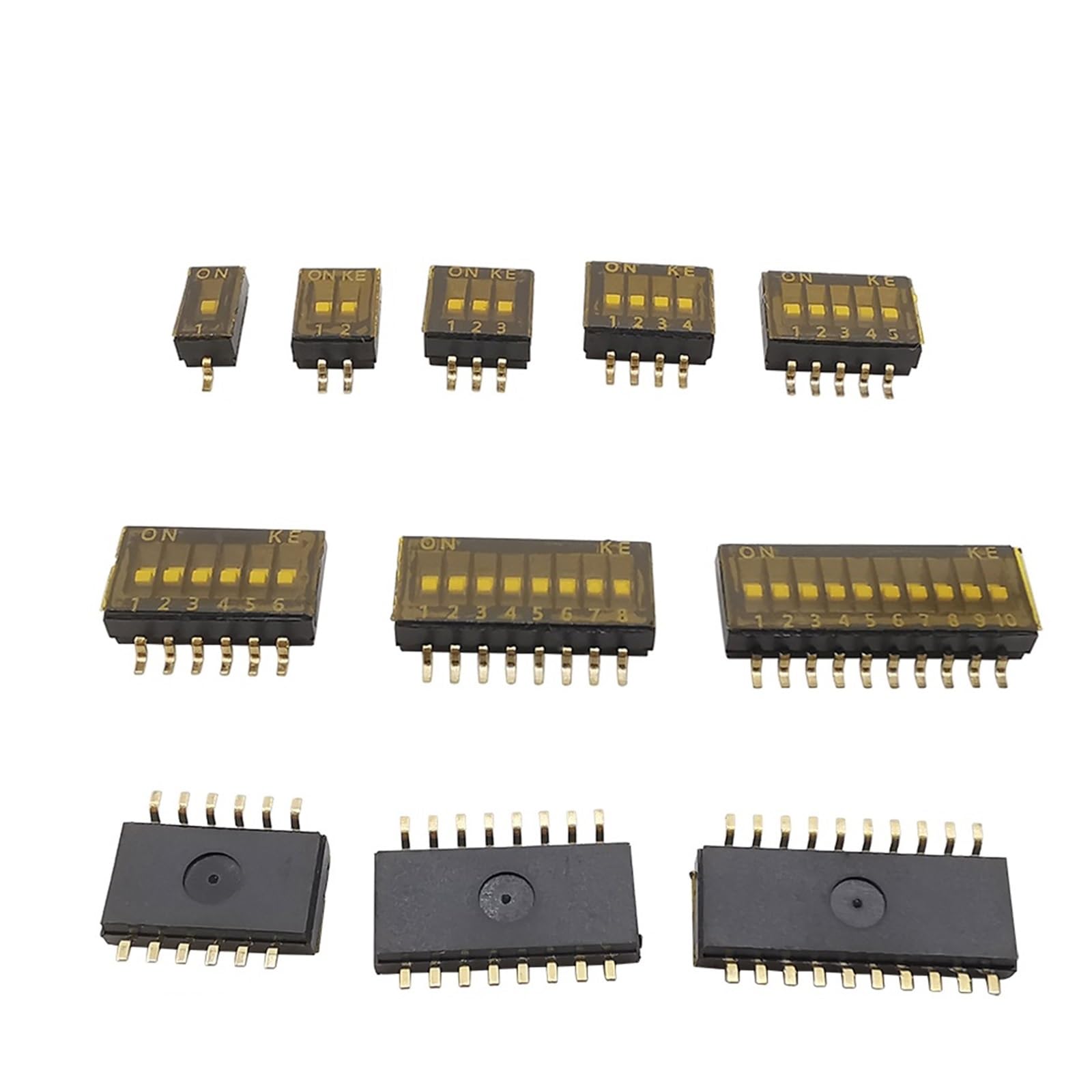 1/2/5Pcs Snap Switch 1.27mm Pitch SMD SMT Slide Type Toggle Dial Switch 1P 2P 3P 4P 5P 6P 8P 10Position Way Doule Row DIP Switch DERYLFGND(5Pin,One Size) von DERYLFGND