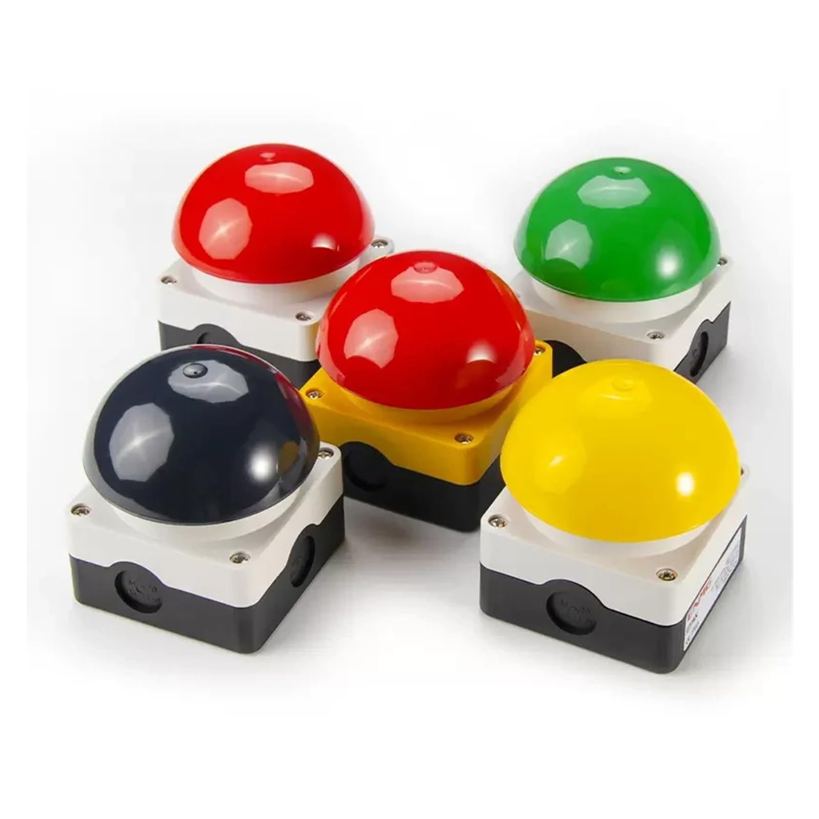 1/5/20 PCS Large Mushroom Head Hand Tap Foot Switch Self Resetting Self-locking Model With One Open And One Close IP67 DERYLFGND(Self-Locking Red,20 PCS_2NC) von DERYLFGND