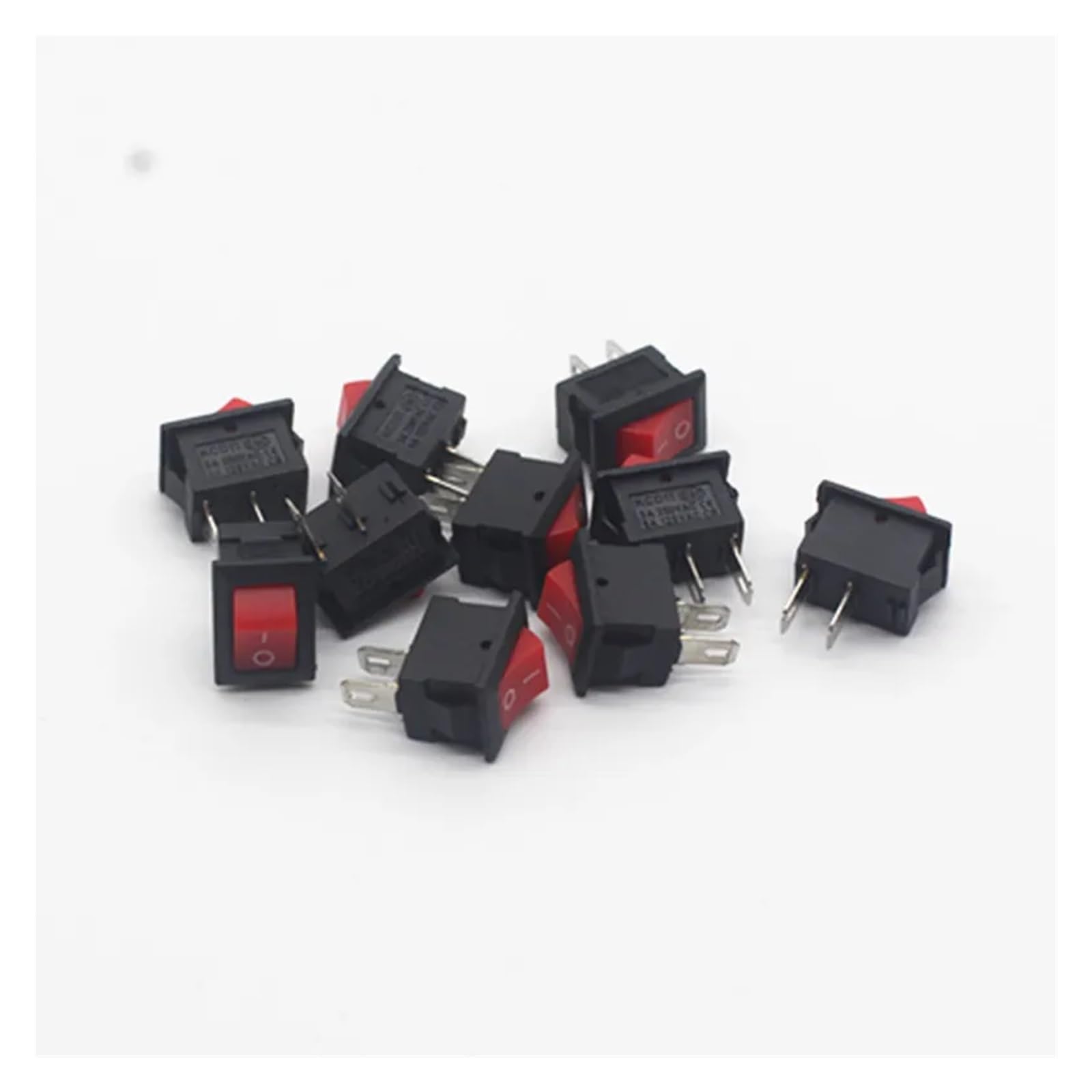 10/30/50/100Pcs Push Button Switch 10x15mm SPST 2Pin 5A 250V KCD11 Snap-in on/Off Rocker Switch 10MM*15MM Black Red and White DERYLFGND(Red,30pcs) von DERYLFGND