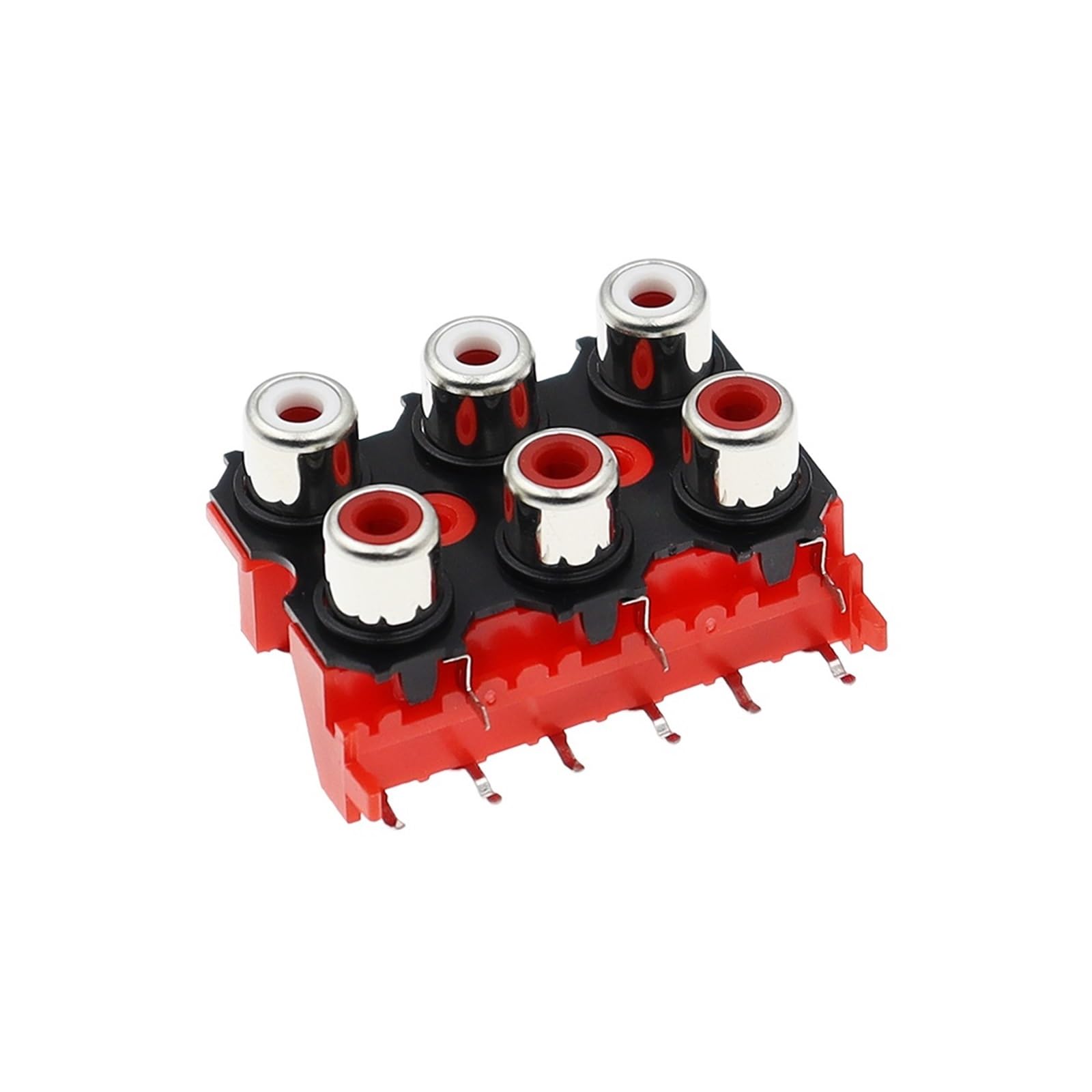 100PCS 2P 4P 6P 8P Female Video AV Connector Socket Connector AV2-8.4-13 Red PCB Parts DERYLFGND(6p) von DERYLFGND