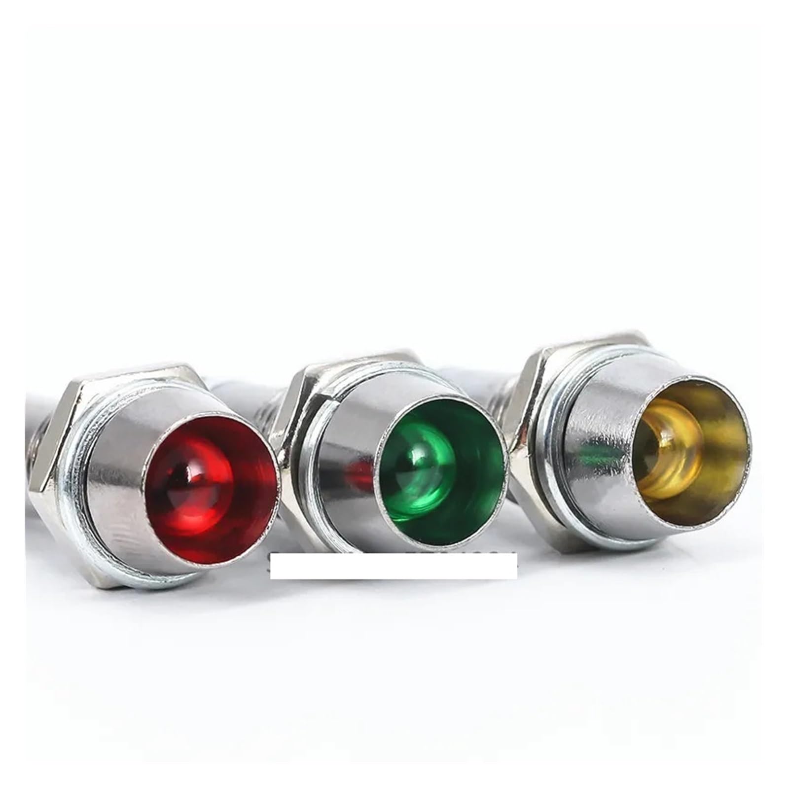 100PCS 8MM small metal power signal indicator XD8-1 Red Green Yellow 12V 24V 220V opening size 8MM DERYLFGND(Red,DC24V) von DERYLFGND