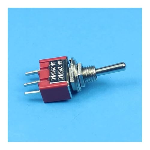 100PCS Red SPDT PCB Terminals Toggle Switch ON ON 6A 125VAC 3A 250VAC Single Pole Switches 6MM 3 Pins DERYLFGND(ON-ON) von DERYLFGND