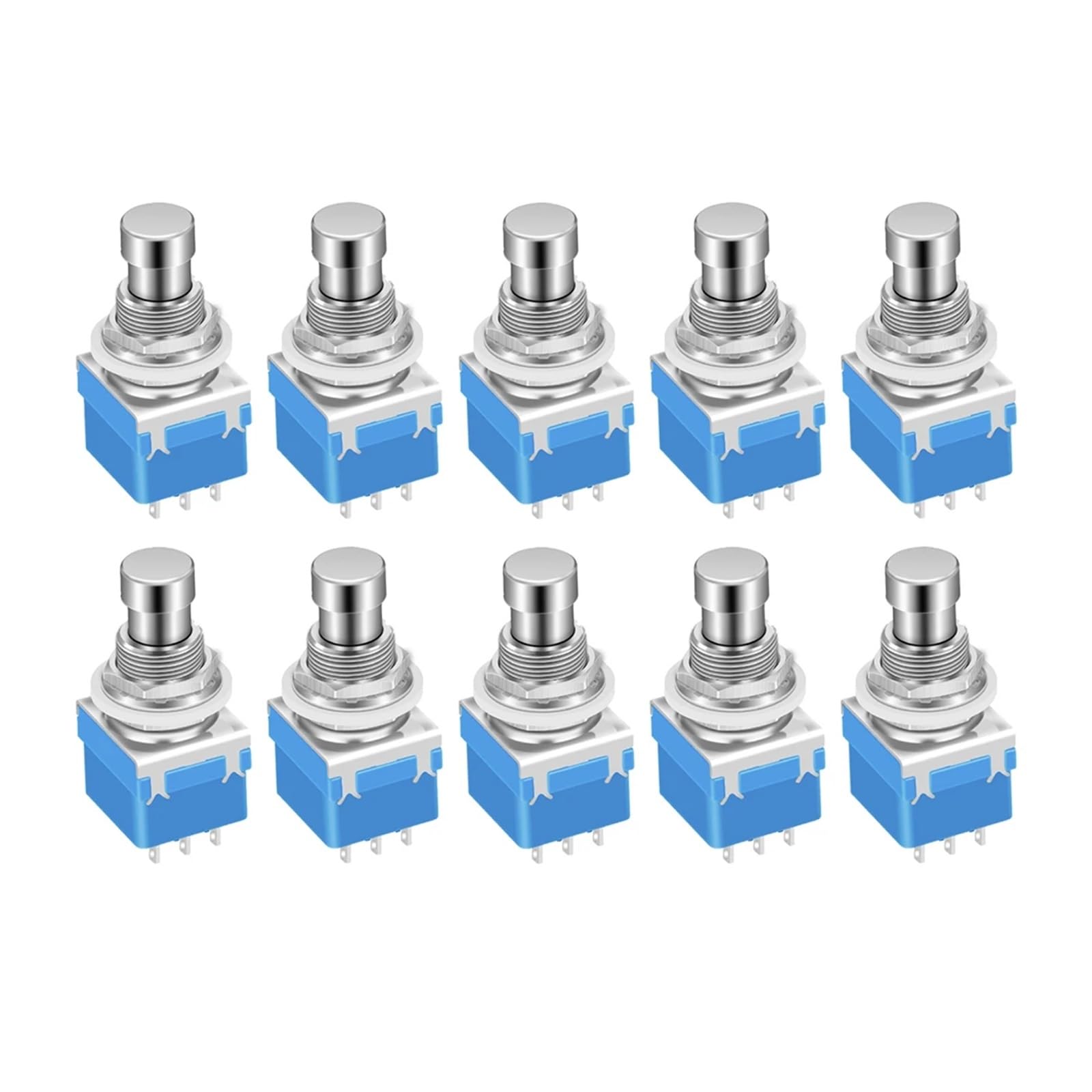 10PCS Momentary Guitar Effect Pedal 3PDT Footswitch 9 Pin Latching Stomp Push Button Foot Switch True Bypass Solder Lugs DERYLFGND(Momentary) von DERYLFGND