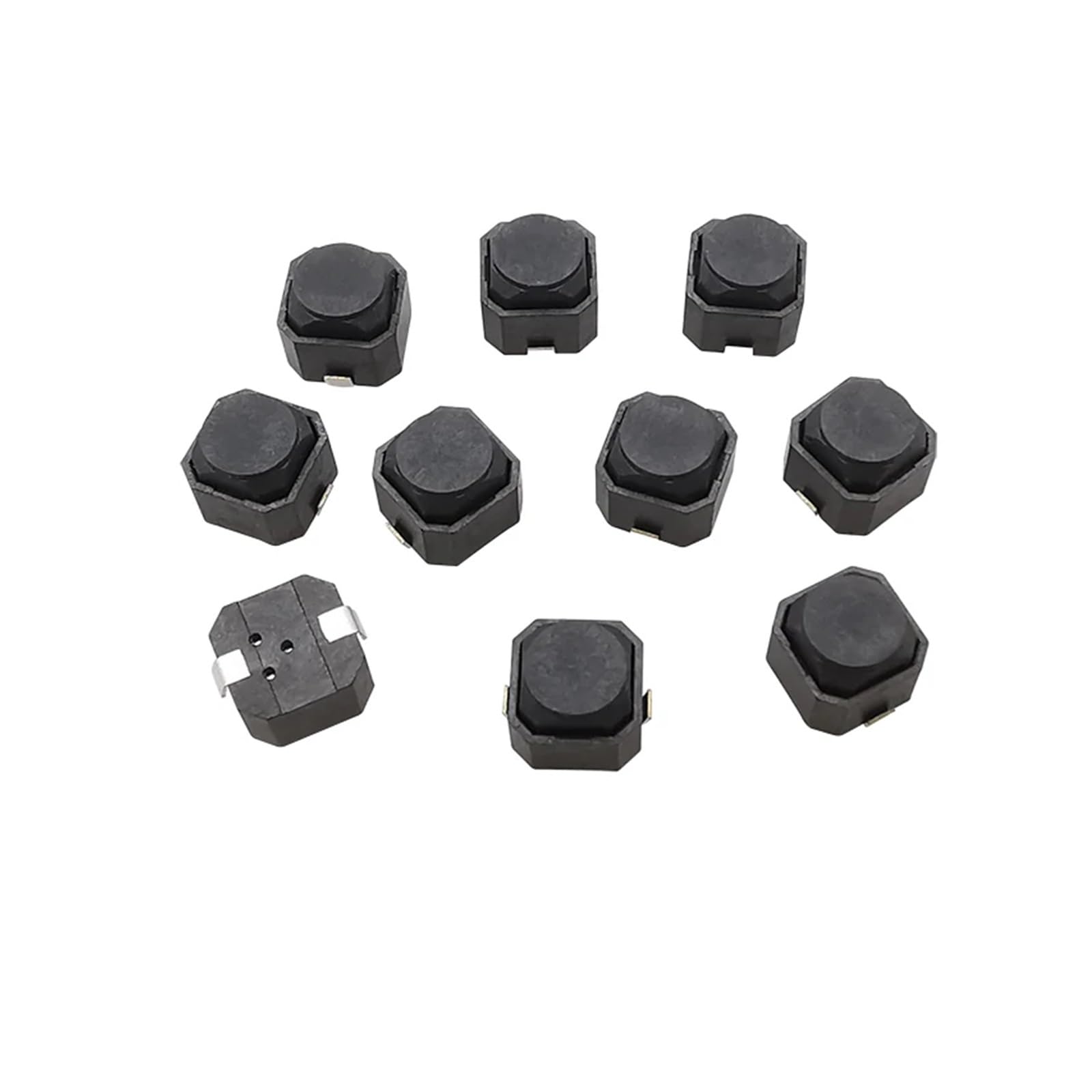 10Pcs Tactile Switch 6x6x5mm 2 Pin Silent Tact Switch SMD Silicone Push Button Touch Switches Black 6 * 6 * 5mm Tactile Switch DERYLFGND von DERYLFGND