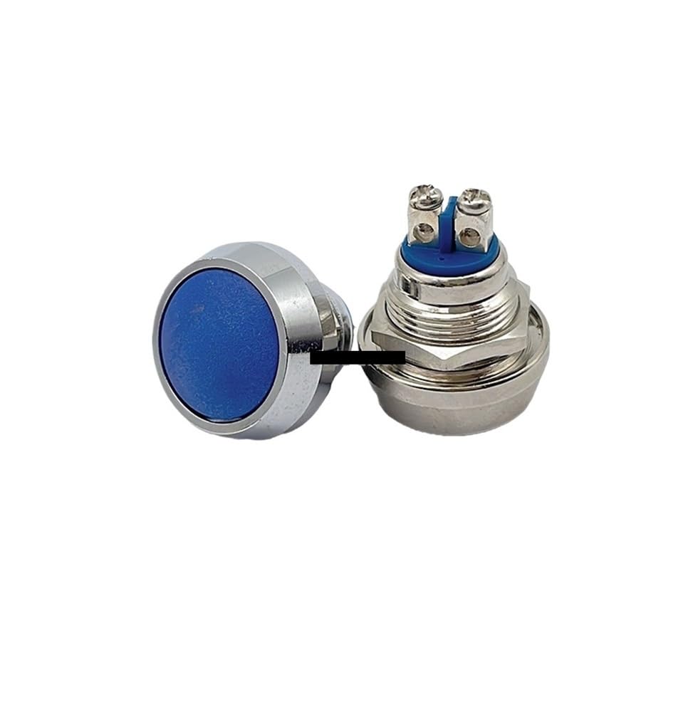 12mm 1NO momentary reset screw terminal metal push botton nickel plated brass domed push button switch DERYLFGND(Blue) von DERYLFGND