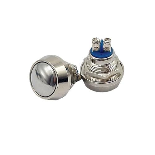 12mm 1NO momentary reset screw terminal metal push botton nickel plated brass domed push button switch DERYLFGND(Stainless steel) von DERYLFGND