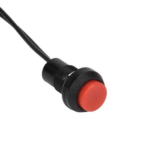 12mm IP67 Button Switch With Wire, Self-locking And Self-reSetting, LED Light DERYLFGND(Red high head withou,SELF-LOCKING_220V) von DERYLFGND