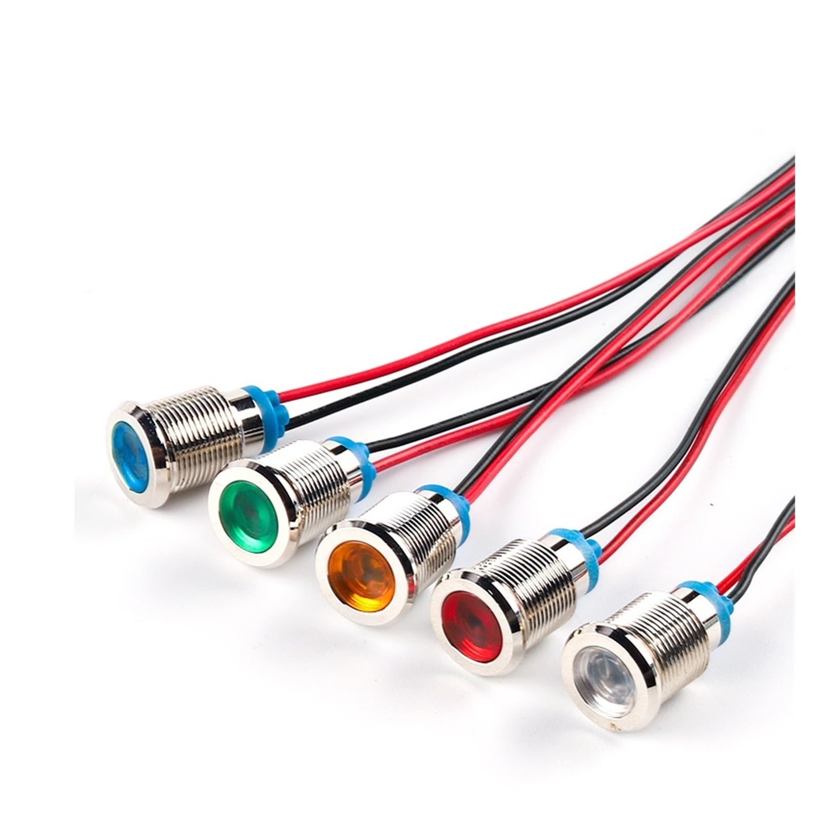 12mm Metal Indicator Light LED Metal Signal Lamp With Wire 6V 12V 24V 110V 220V Red/Yellow/Blue/Green/White DERYLFGND(12V-24V Yellow) von DERYLFGND