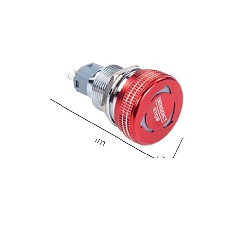 16/19/22mm Emergency Stop Metal Push Button Switch 1NO1NC Mushroom With LED Light Rotary 12V 24V 220V DERYLFGND(19mm,YELLOW LIGHT_3-6V) von DERYLFGND