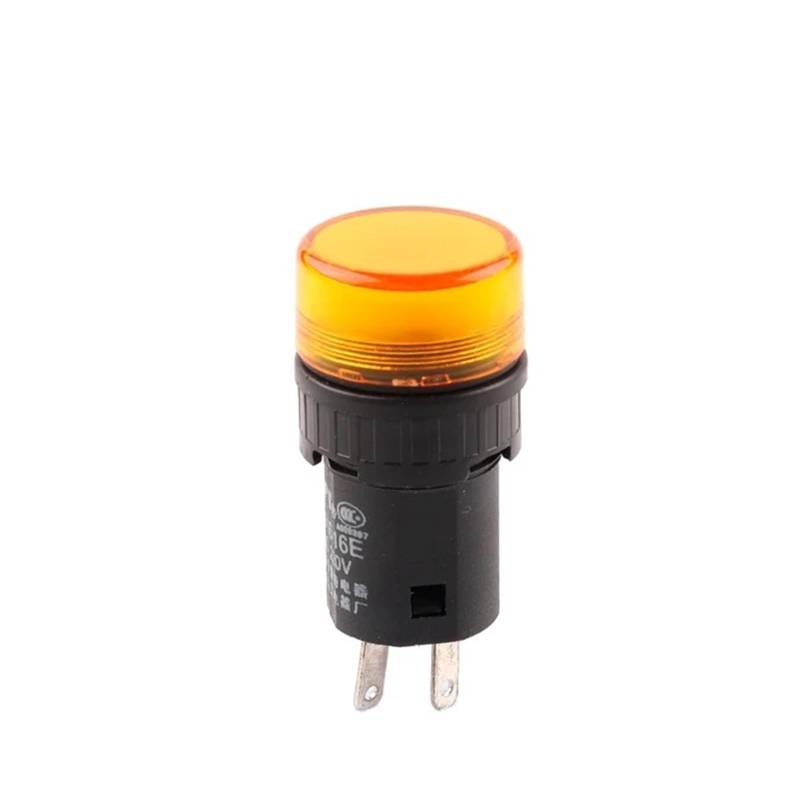 16mm AD16-16E LED Indicator Lamp Signal Lamp Power 2 Pin Indicator light 12V/24V/110V/220V/380V Red Green Yellow DERYLFGND(16E Yellow,380V) von DERYLFGND